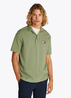 TOMMY JEANS Regular Fit Branded Neck Short Sleeve Polo  - Image 1