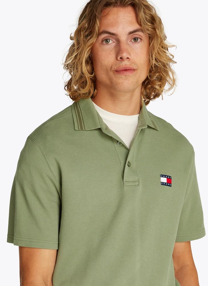 TOMMY JEANS Regular Fit Branded Neck Short Sleeve Polo  - Image 3