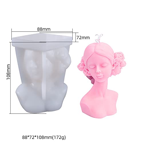 ESEDAGE 2 Pack Braid Girl Shape Portrait Candle Resin Mold - Resin Casting Silicone Molds for Home Decor & Candle Making Wave Spiral Mold - Image 3