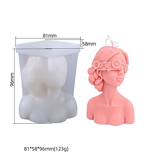 ESEDAGE 2 Pack Braid Girl Shape Portrait Candle Resin Mold - Resin Casting Silicone Molds for Home Decor & Candle Making Wave Spiral Mold - Image 4