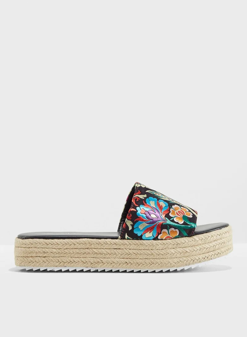 Miss Selfridge Espadrille Slide Flatform