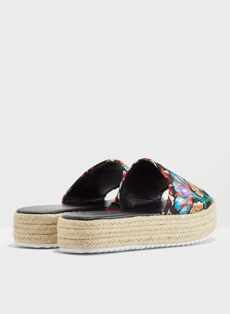 Miss Selfridge Espadrille Slide Flatform