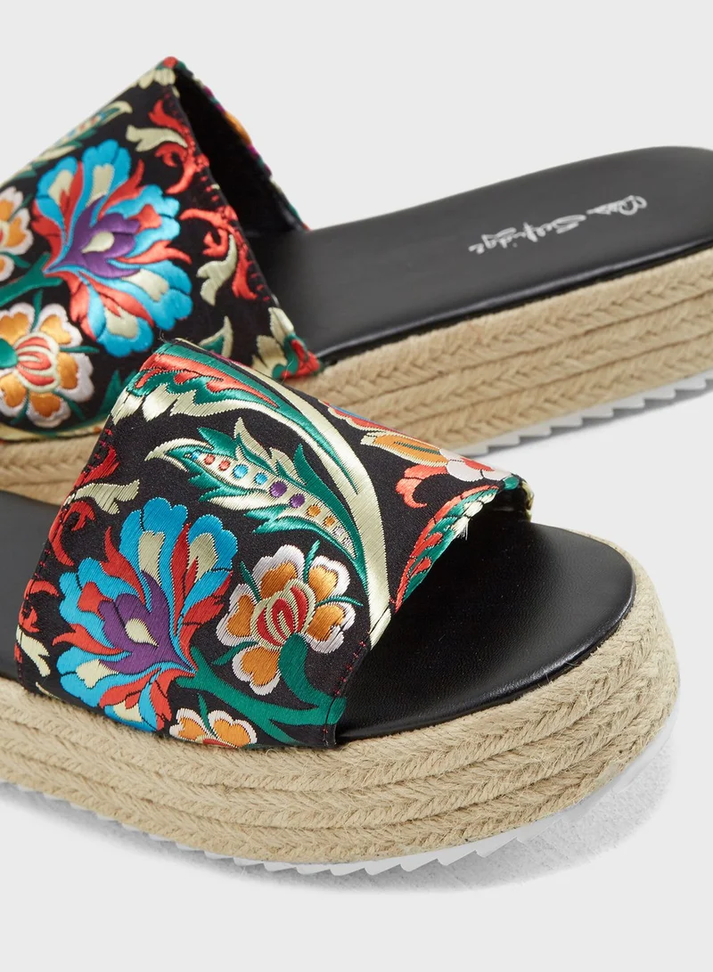 Miss Selfridge Espadrille Slide Flatform
