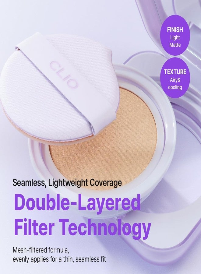 CLIO PROFESSIONAL CLIO Kill Cover Mesh Blur Cushion Foundation, Flawless Full Coverage, Pore Blurring Semi-Matte Finish, Lightweight, Oil-Control for Oily & Sensitive Skin, Korean Foundation (21N LINEN) - Image 4