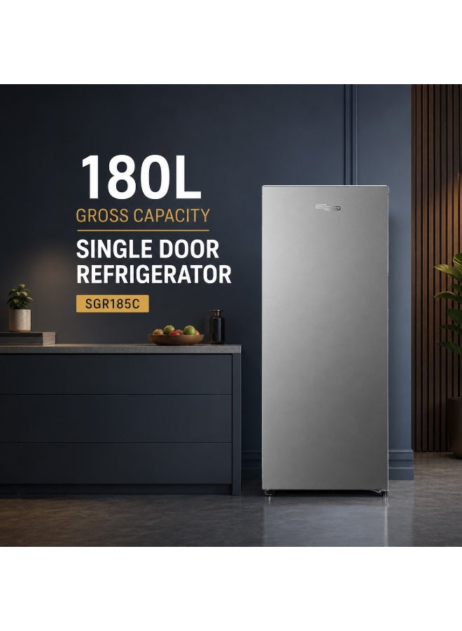 SUPER GENERAL 180 Liters Gross, 153 Liters Net Single Door Defrost Refrigerator, Inox - SGR185C SGR185C Inox - Image 1