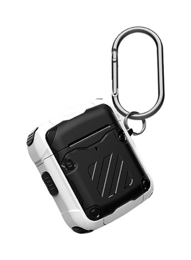 Three Defenses Transformers Second Generation Protective Case With Hook Up For Apple AirPods 1/2 Black/White - Image 1