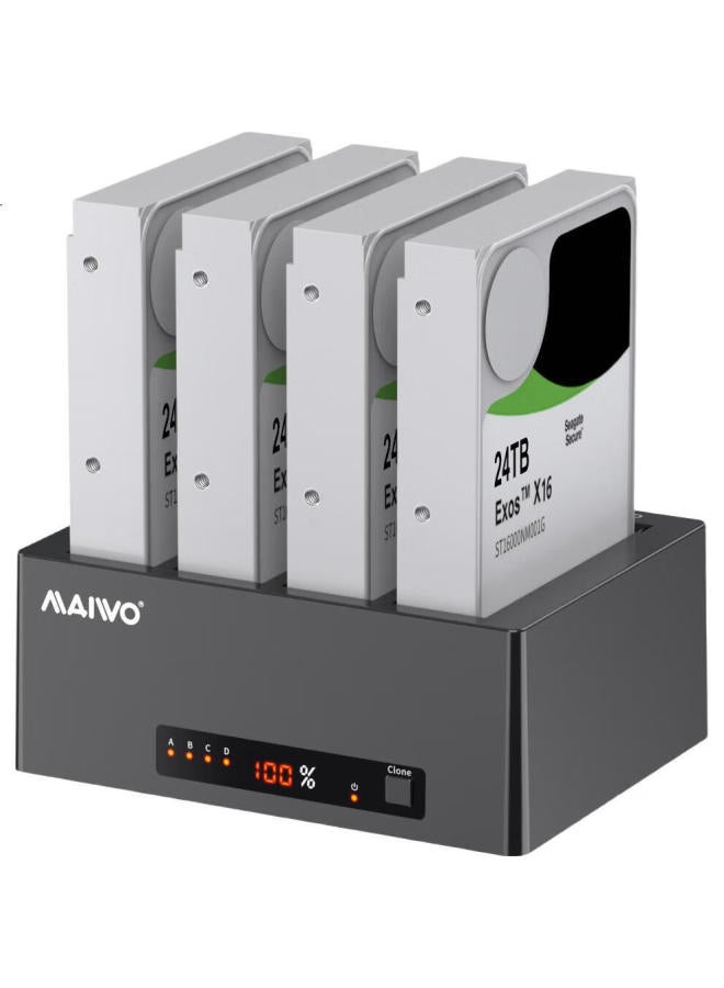 MAIWO مايو K3084A قاعدة قرص صلب، حاوية قرص صلب خارجي 3.5/2.5 بوصة، محرك أقراص ميكانيكي/محرك أقراص الحالة الصلبة SSD، شاشة LED، تقدم استنساخ القرص الصلب، ناسخ القرص الصلب - Image 3
