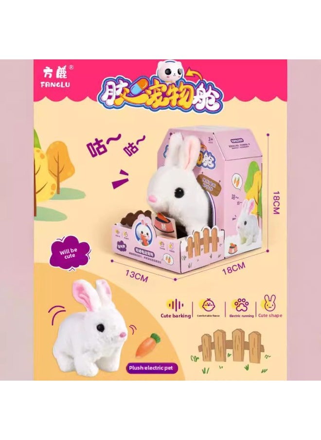Children's Plush Rabbit Simulation Electric Pet Dog Will Walk Will Call Pet Cat Boys And Girls Gift Toys Wholesale-Color:Electric Rabbit Opp Bag  - Image 2
