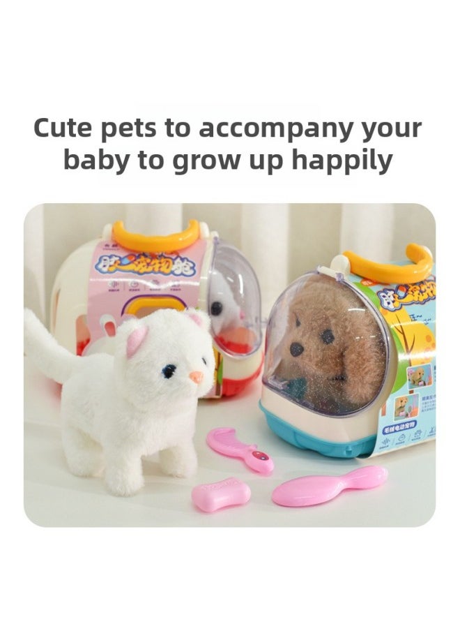 Children's Plush Rabbit Simulation Electric Pet Dog Will Walk Will Call Pet Cat Boys And Girls Gift Toys Wholesale-Color:Electric Rabbit Opp Bag  - Image 3
