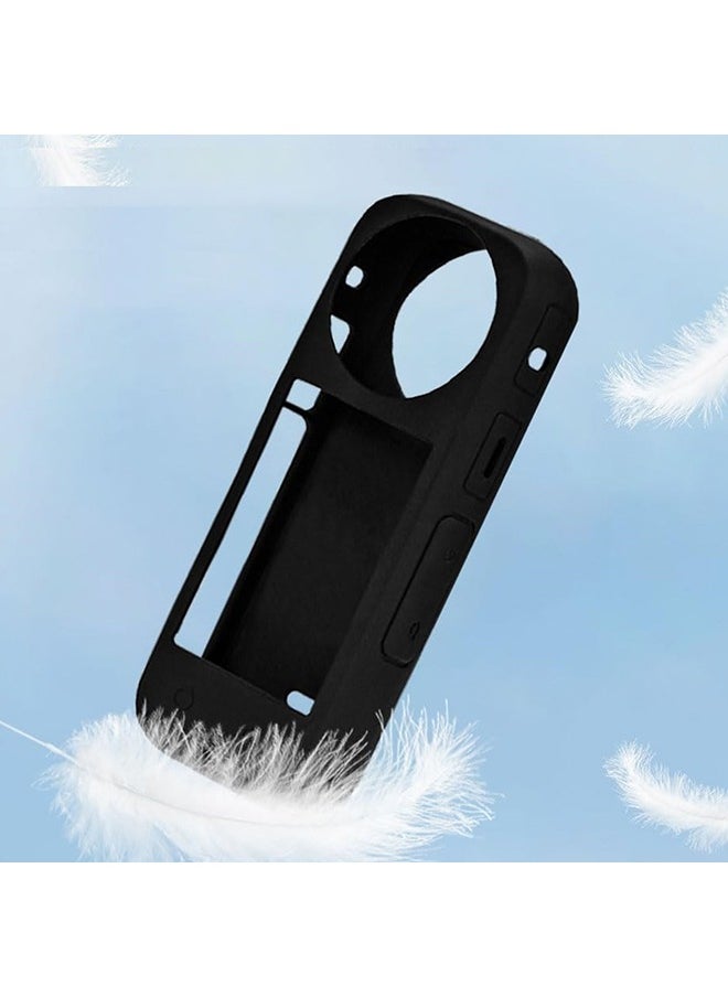 O Ozone حافظة لـ Insta360 X4 | حافظة حمل من السيليكون مع غطاء حماية للعدسات | غطاء حماية ضد السقوط لملحقات كاميرا الحركة - أحمر  - Image 3