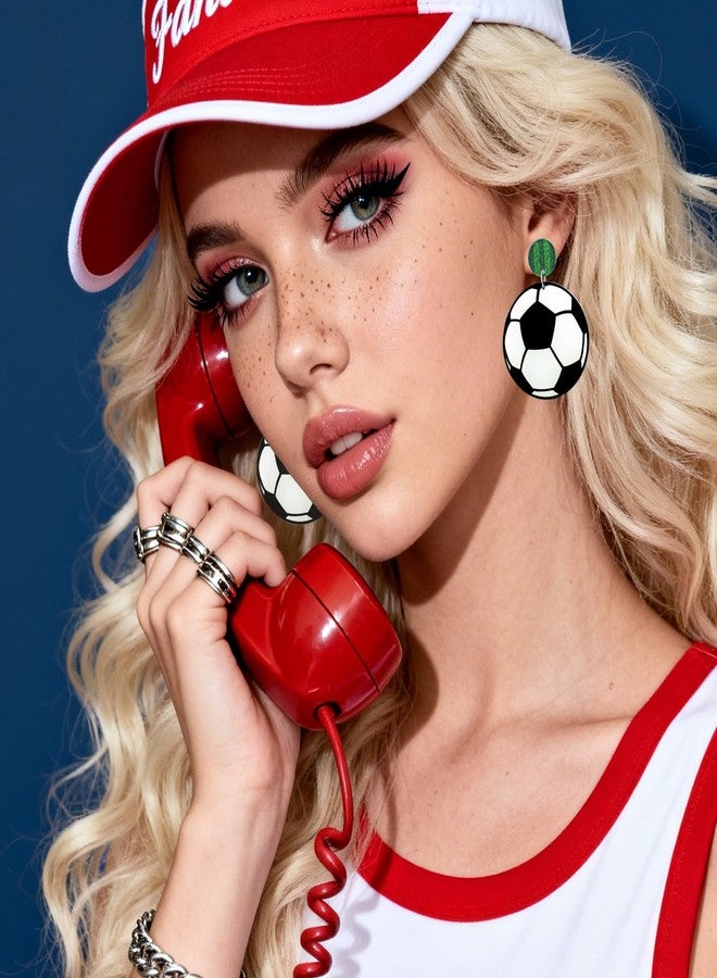 Mintolex Soccer Earrings for Women Lightweight Acrylic Sport Earrings Perfect Soccer Mom Gifts and Game Day Accessories as Thoughtful Sports Gifts for Female Fans - Image 3