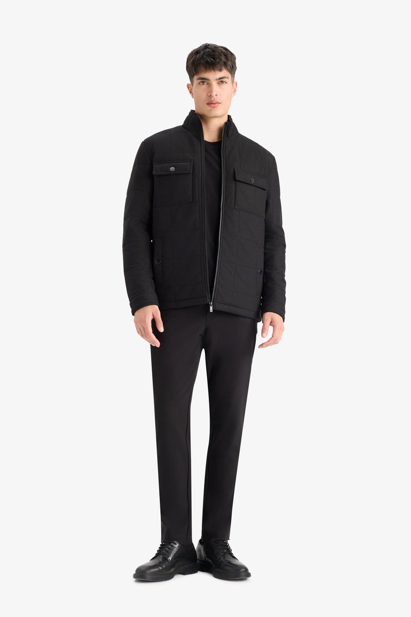 DeFacto Black Man Slim Fit Puffer Jacket Casual - Image 4