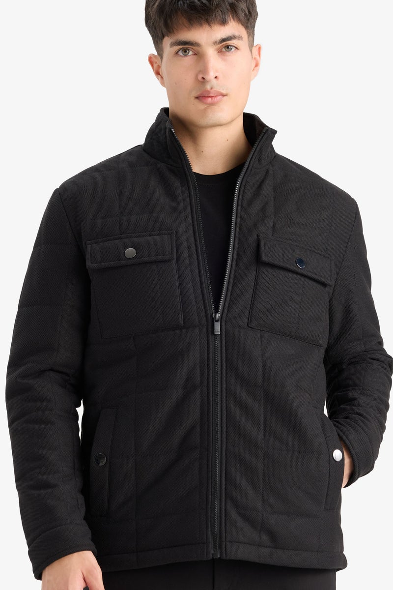 DeFacto Black Man Slim Fit Puffer Jacket Casual - Image 1