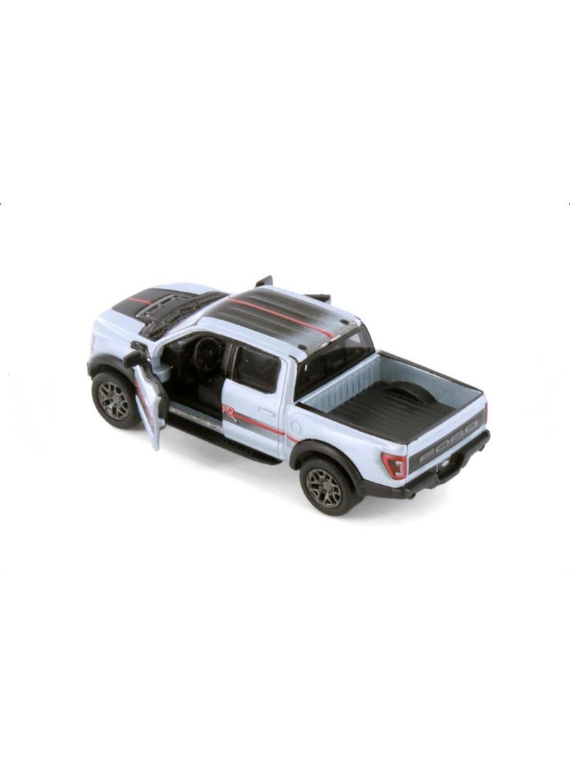 Kinsmart 1:78 Scale -2022 Ford F-150 Raptor Livery Edition Die-Cast Pickup Truck-Silver - Image 2