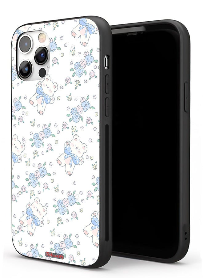 Tolwak حافظة حماية آبل آيفون 11 برو ماكس أيقونة دب لطيف وزهور - Image 1