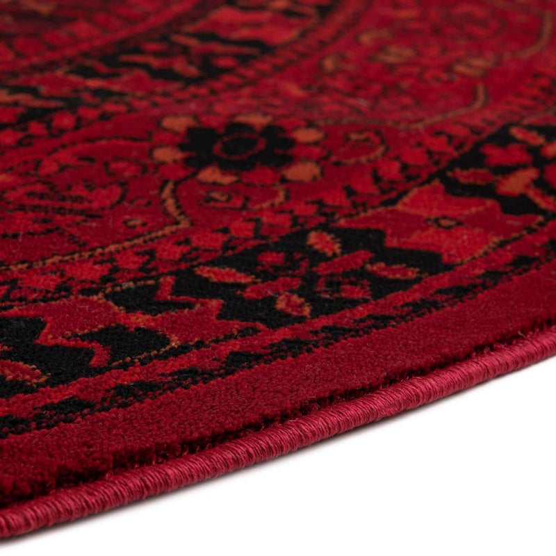 Unique Loom Tekke Collection Area Rug - Sheibani (5' 3" x 8' Oval, Red/ Black) - Image 5