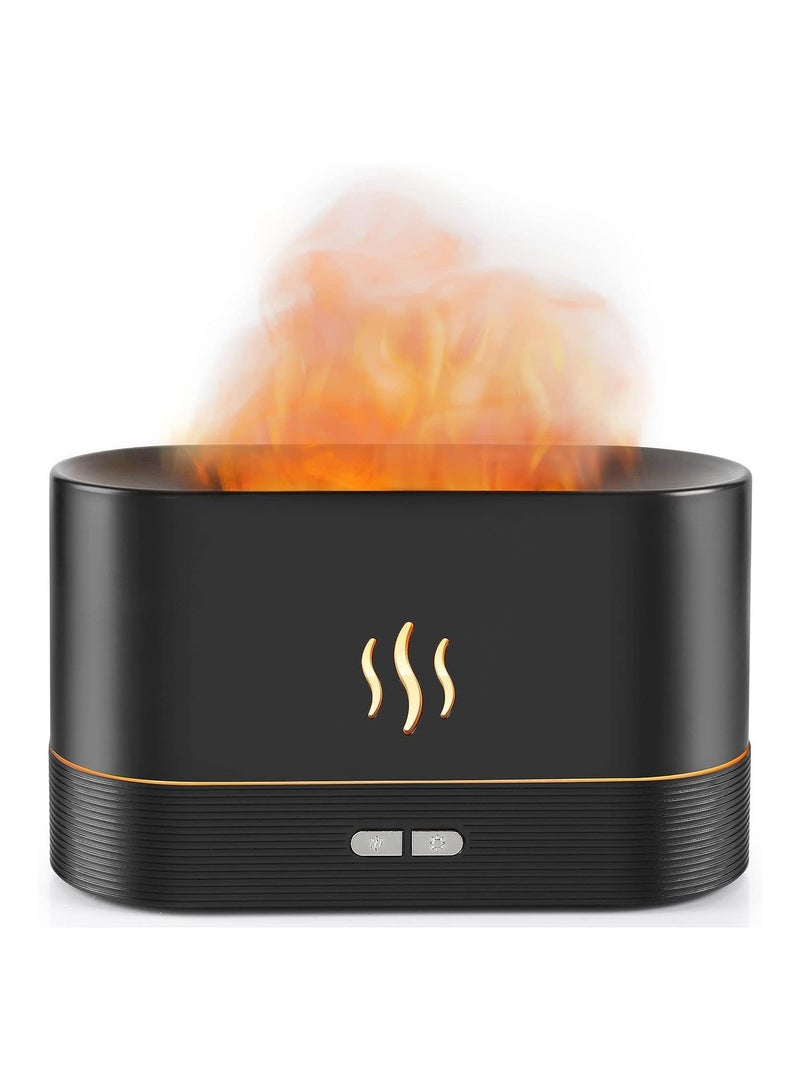 ELTRAZONE Flame Diffuser Humidifier-Auto Off 180ml Essential Oil Diffuser-2 Modes Brightness Aroma Humidifier with Fire Flame Effect for Home,Office,Spa,Gym(Black) - Image 1