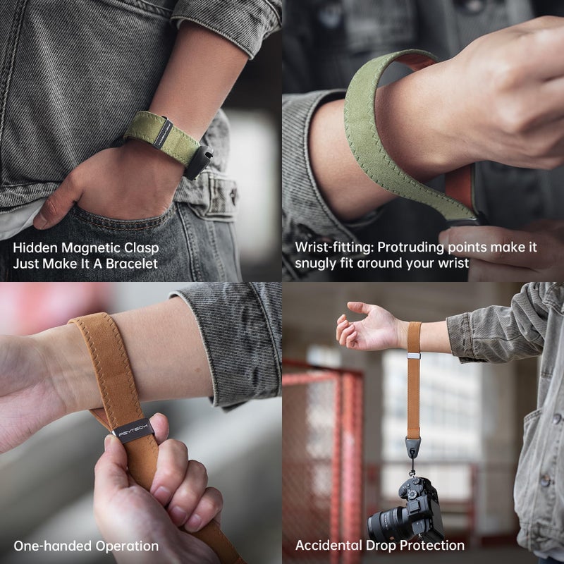 PGYTECH Camera Wrist Strap for Photographers Adjustable Quick Release Camera Hand Strap for Sony, Nikon, Canon, Gopro(Green) - Image 2