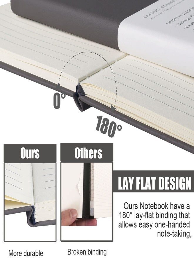 EMOMAS Lined Journal Notebook, (Dark Gray), 160 Pages, Medium 5.7 inches x 8 inches - 100 gsm Thick Paper, Hardcover - Image 4