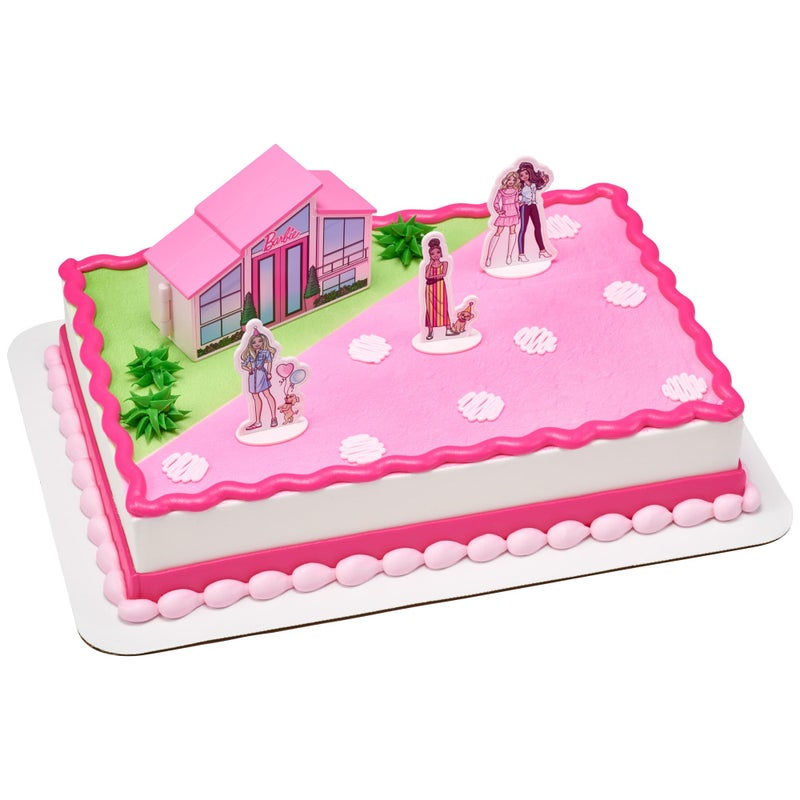 DecoPac DecoSet Barbie Dreamhouse Adventures Cake Topper 4 Piece Decoration With Dreamhouse and Friends for Birthday Cake Ready to Use - Image 2