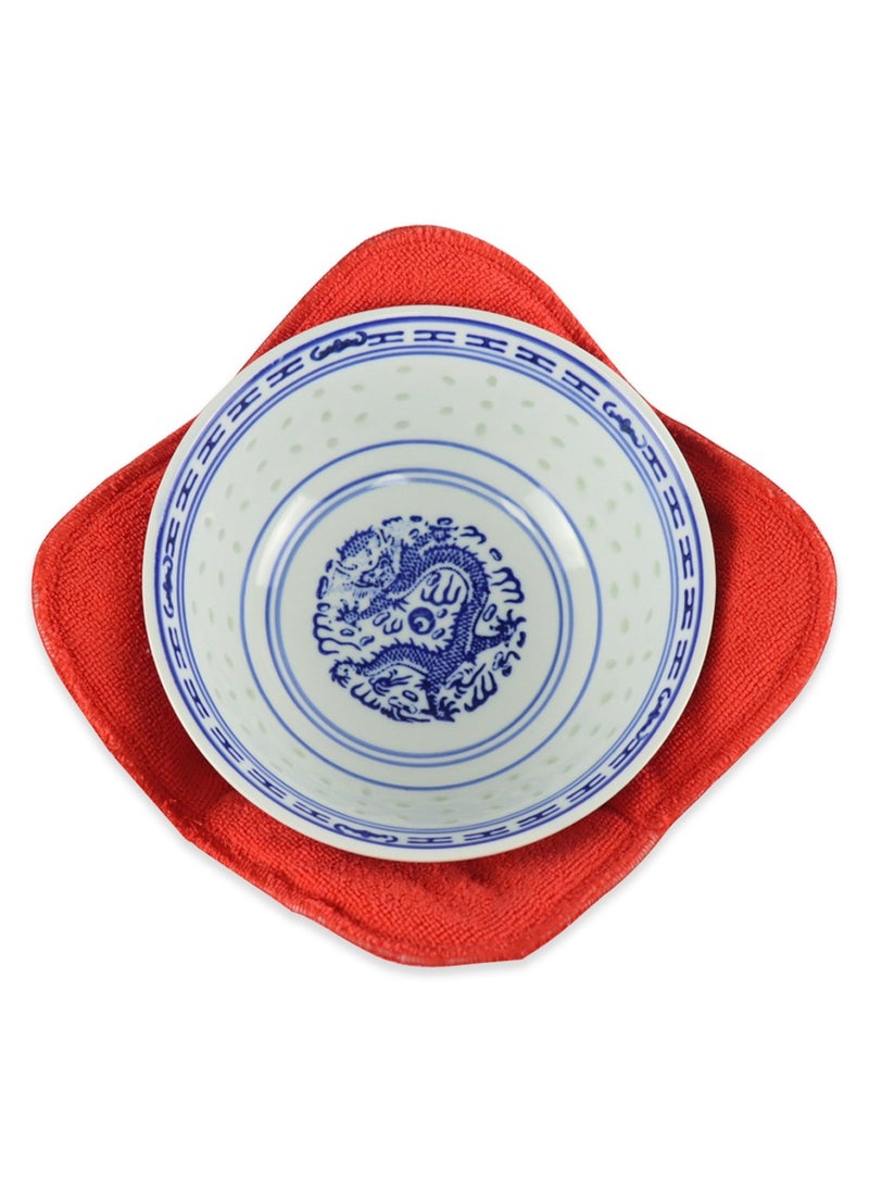 General 4-Piece Microfiber Towel Microwave Food Warming Bowl Mat Set  - Image 3