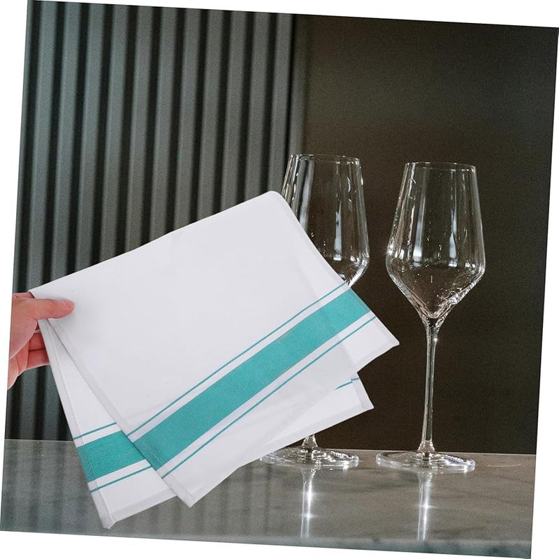 6 قطع من مناديل تنظيف كؤوس النبيذ القطنية، مناديل مائدة ناعمة وماصة للمنزل وتناول الطعام - Image 4