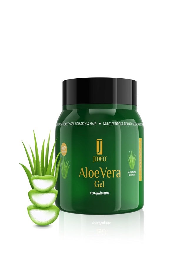JIDEN 100% Natural Aloe Vera Gel- 250g, Beauty Gel for Skin & Hair Enriched with Aloe vera Gel, Vitamin E, Tulsi & Neem, Non-Sticky, Quick Absorbing, Hydrating, Moisturizing Gel for Men & Women - Image 1
