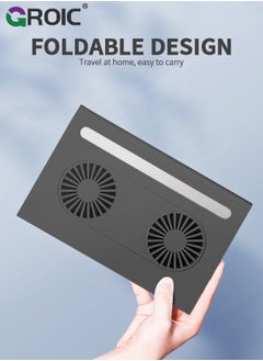 GROIC Laptop Cooling Pad, Silent Gaming Computer Laptop Fan Cooling Pad, Laptop Cooler with 2 Quiet Fans for Notebook Up to 16 Inch, Game Fan Stable Stand Laptop Holder Riser  - Image 4