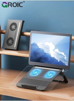 GROIC Laptop Cooling Pad, Silent Gaming Computer Laptop Fan Cooling Pad, Laptop Cooler with 2 Quiet Fans for Notebook Up to 16 Inch, Game Fan Stable Stand Laptop Holder Riser  - Image 1