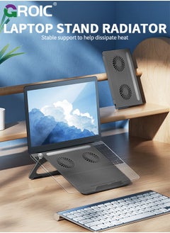 GROIC Laptop Cooling Pad, Silent Gaming Computer Laptop Fan Cooling Pad, Laptop Cooler with 2 Quiet Fans for Notebook Up to 16 Inch, Game Fan Stable Stand Laptop Holder Riser  - Image 2