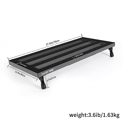 GHOSTFIRE Ghost Fire Large Guitar Pedal Board Aluminum Alloy 3.6ib Super light Effect Pedalboard 27.5''x11.8'' with Carry Bag SPL-07 - Image 2