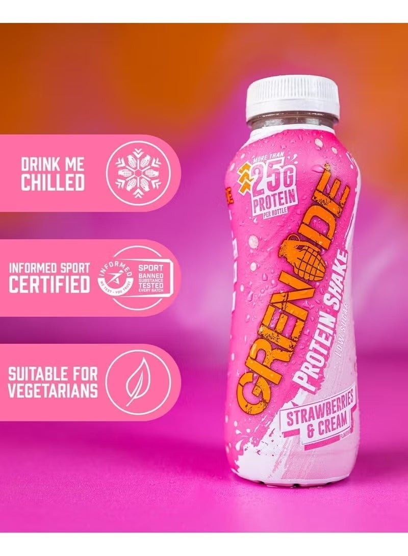 Grenade Protein Shake Strawberry & Cream 330ml – Pack of 8 - Image 3
