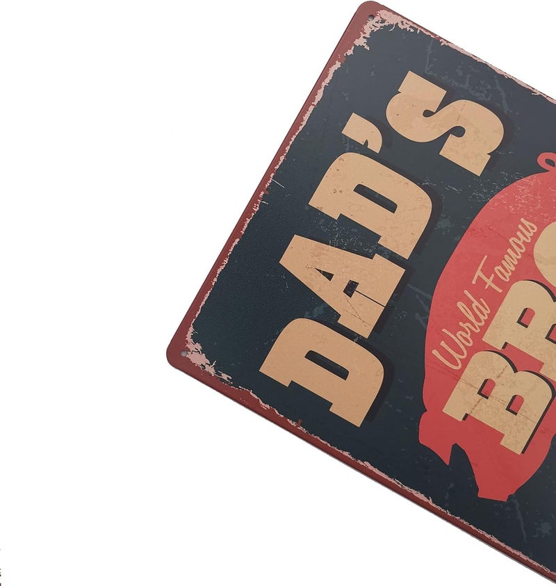 ERLOOD ERLOOD Warning BBQ Zone Vintage Tin Signs OutdoorRetro Metal Wall Poster Decorative Tin Sign 8 x 12 DADs BBQ - Image 2