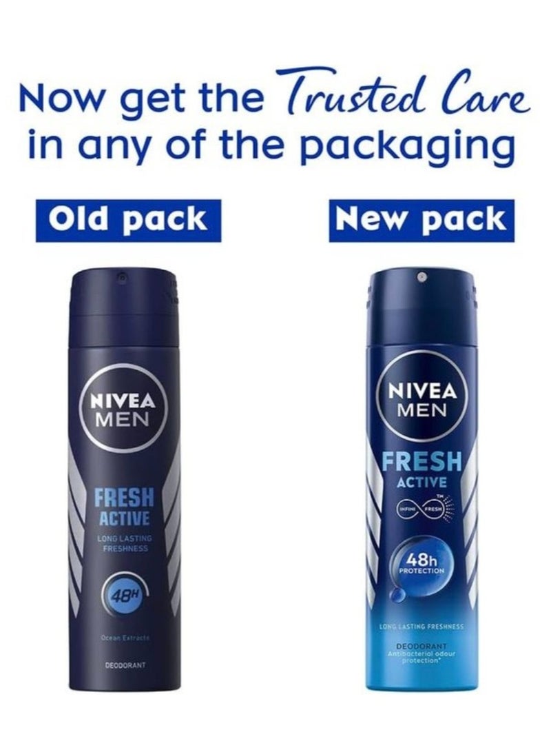 نيفيا مين مزيل عرق فريش أكتيف للرجال، 150 مل - Image 2