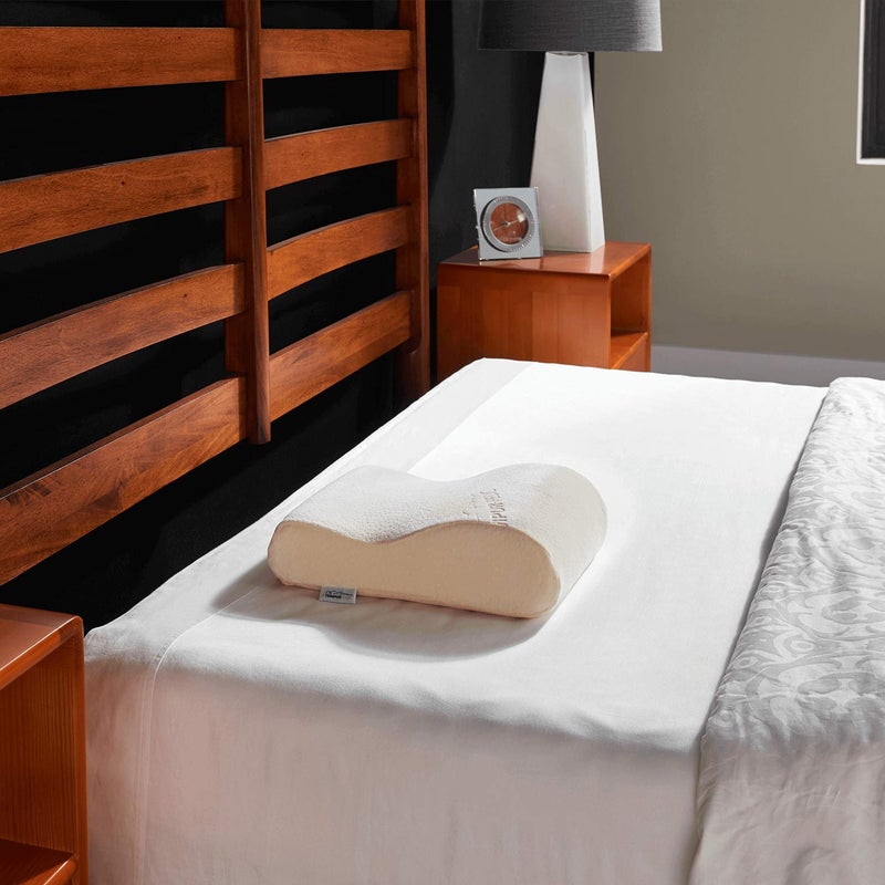 Tempur-Pedic وسادة TEMPUR للرقبة من تمبور-بيديك، للسفر، بيضاء - Image 1