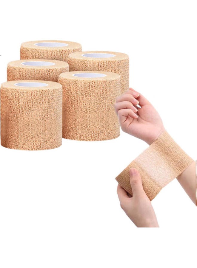 Chidong Elastic Self-Adhesive Bandage For Hand Protection, Boxing, Leg Binding, Hand And Foot Wrists, Sports Elastic Bandage, 5 Rolls, 5Cm X 4.5M - Image 1