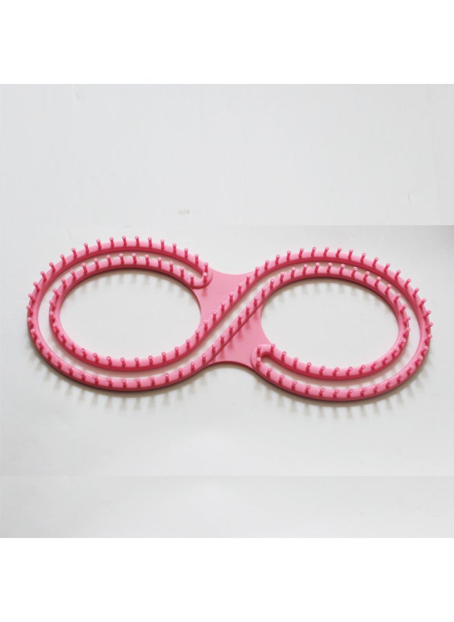 null - Creative Knitting Machine 8-shaped Castle Multi-function Knitting Machine Sweater Wool Pants Gloves Making Toys-Color:8-shaped Pink - Image 1