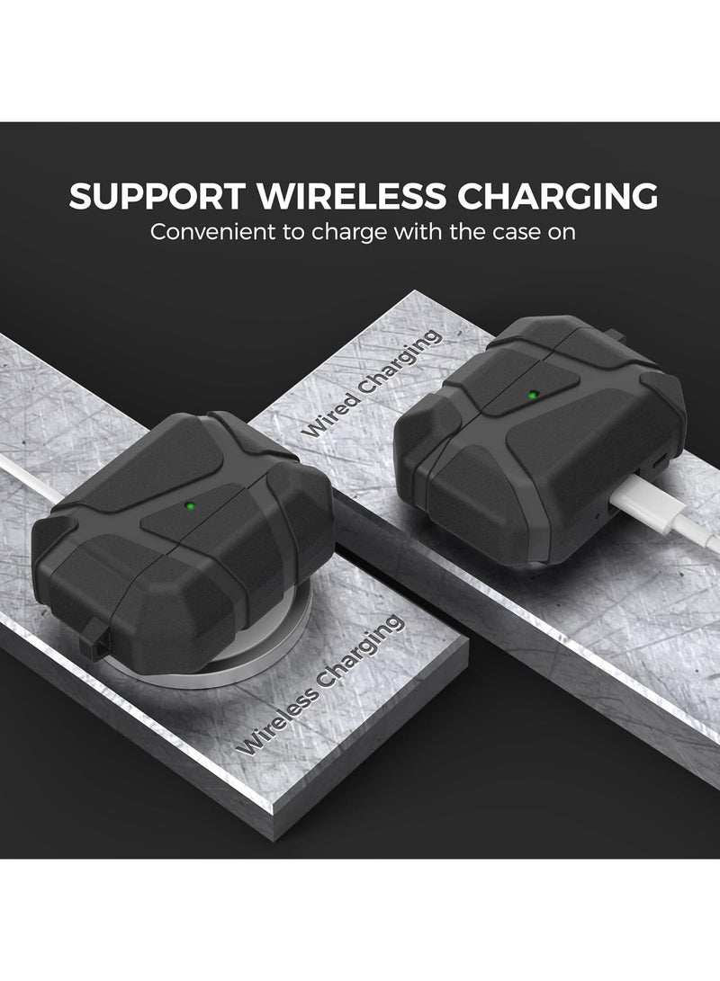 QIRG Compatible with AirPods Pro 3 Case , Plaid Patterned TPU Black Shock-Absorb 360° Protection Water Resistant Material 3D Element  Fashion With cleaning kit - Image 3