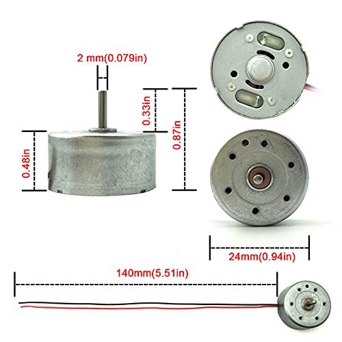 EUDAX Mini Generator Motors 3V-12V DC Motor Electric Motor for DIY Toys Wind Turbine Generator Hand Cranked Power Generator Model (Plastic Motor Holder) - Image 2