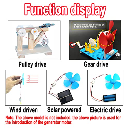 EUDAX Mini Generator Motors 3V-12V DC Motor Electric Motor for DIY Toys Wind Turbine Generator Hand Cranked Power Generator Model (Plastic Motor Holder) - Image 4