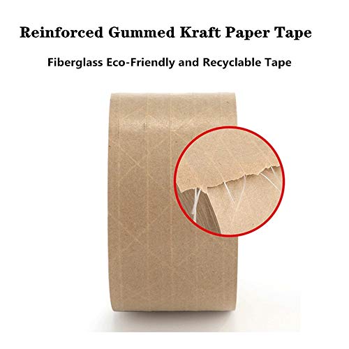 LucaSng Reinforced Gummed Kraft Paper Packing Tape, Water Activated Kraft Tape, 50 yds Length x 2" Width, Brown Carton Box Packing Tape,Sealing Fiberglass Kraft Tape (2 Inches x 150 Feet) - Image 2