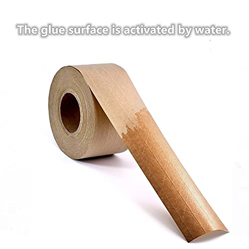 LucaSng Reinforced Gummed Kraft Paper Packing Tape, Water Activated Kraft Tape, 50 yds Length x 2" Width, Brown Carton Box Packing Tape,Sealing Fiberglass Kraft Tape (2 Inches x 150 Feet) - Image 3