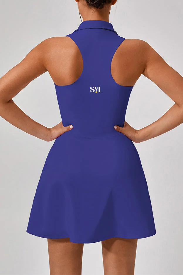 SVL SVL Zesty Zipper Dress with Inner Shorts Royal Blue