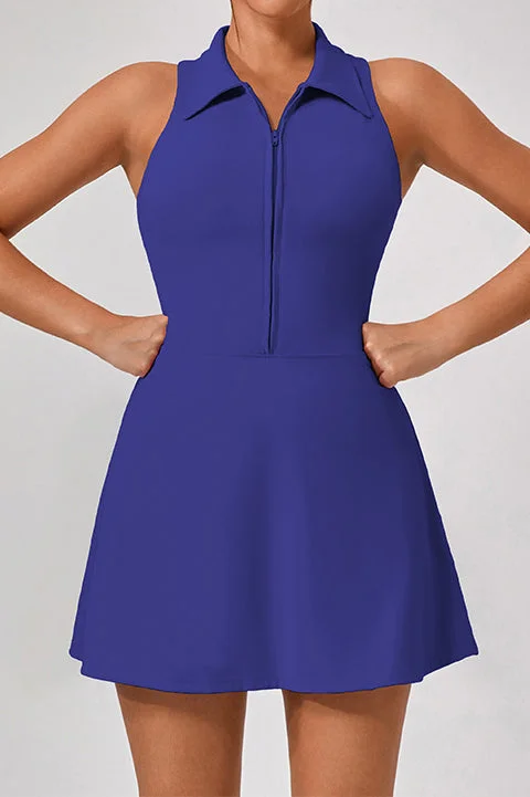 SVL SVL Zesty Zipper Dress with Inner Shorts Royal Blue