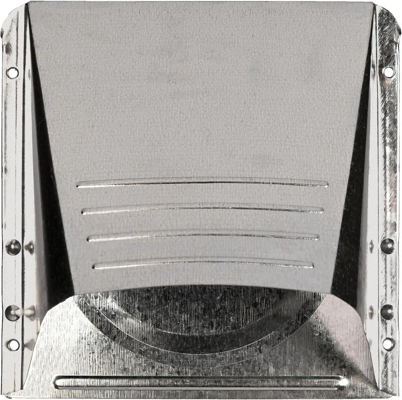 Deflecto Dryer Vent Wide Mouth Galvanized Vent Hood with Pipe Silver 4 GVH4NR  GRAY - Image 1