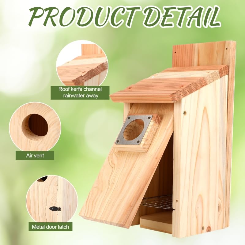 JZTKQTM 4-Pack Bird Houses for Outside with Metal Predator Guard, Birdhouses for Outdoors for Bluebird, Wren, Swallow, Finch - Natural Wood - Image 4