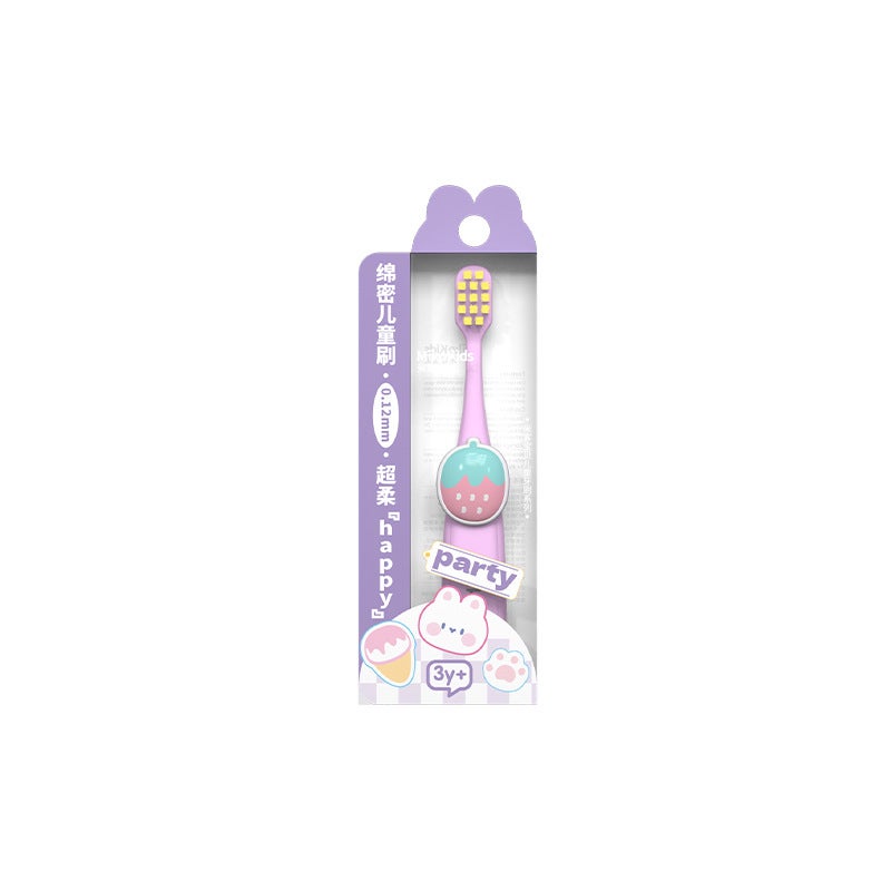Soft Bristle Kids Toothbrush 3-12 Years Dopamine Cute Cartoon Single Pack Pink - Image 1