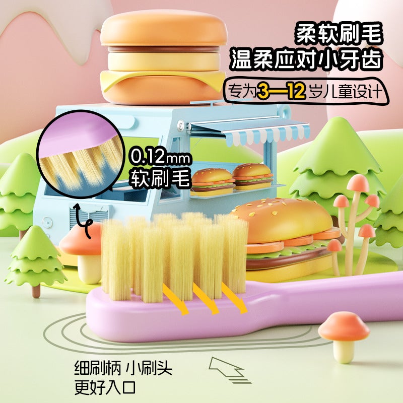 Soft Bristle Kids Toothbrush 3-12 Years Dopamine Cute Cartoon Single Pack Pink - Image 4