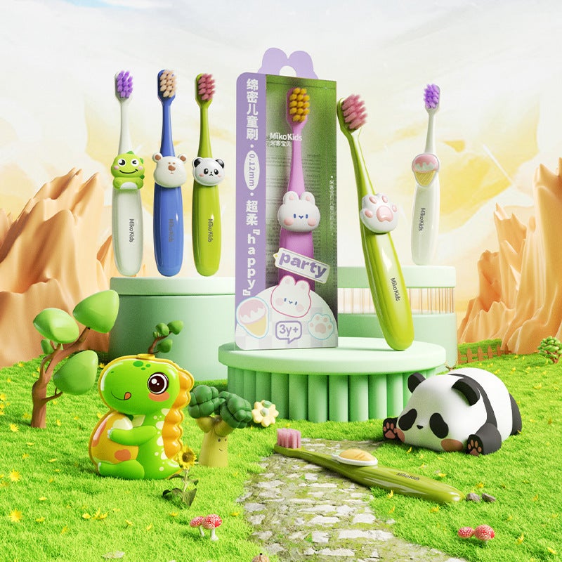 Soft Bristle Kids Toothbrush 3-12 Years Dopamine Cute Cartoon Single Pack Pink - Image 3