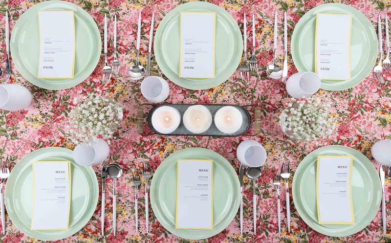 PLASTICPRO [30 Pack 6.3''] Mint Green Plastic Party Plates Edge Collection Premium heavyweight Elegant Disposable Tableware Dishes - Image 1